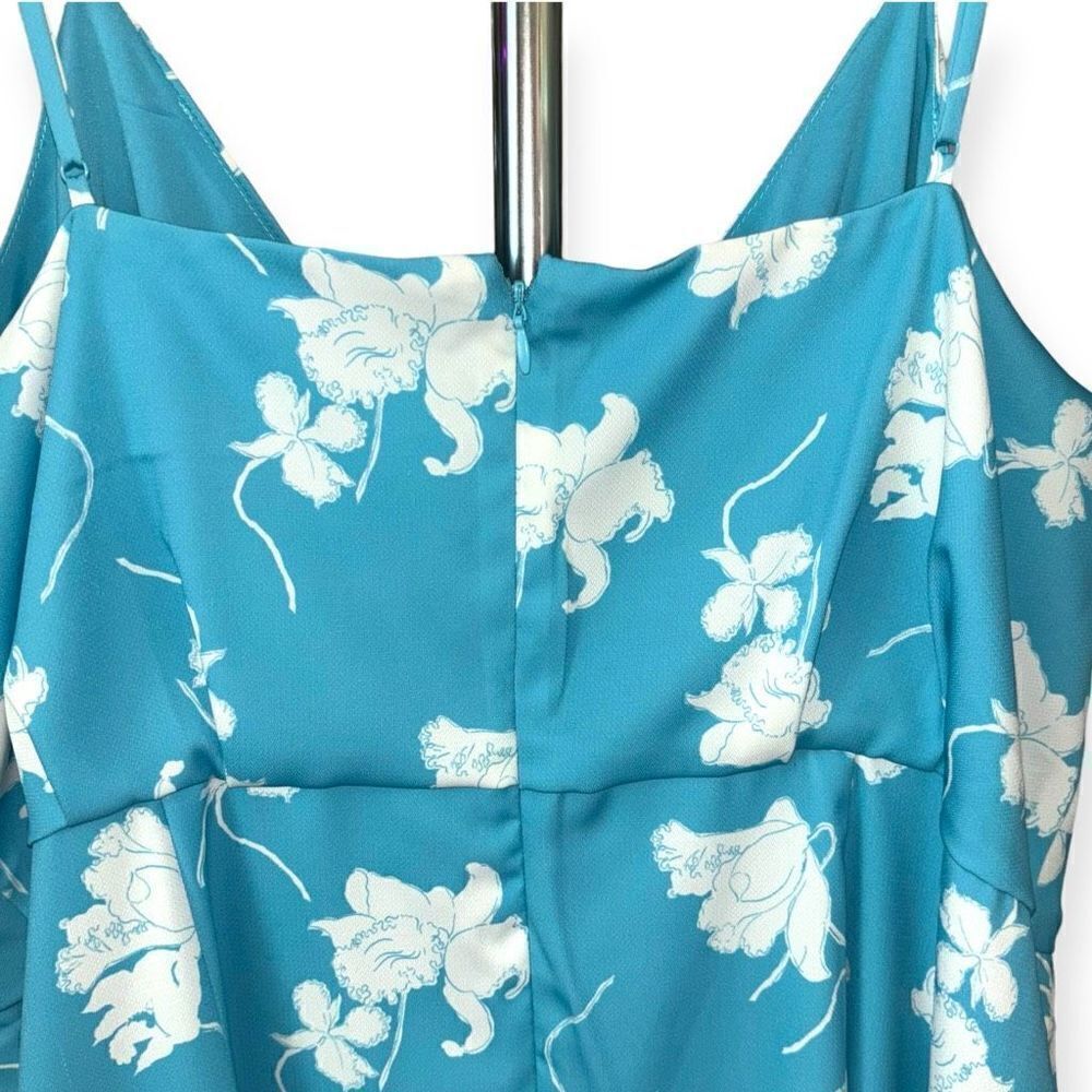 CHELSEA 28 Floral Faux Wrap Dress In Teal-White Melt Size 1X NEW - Picture 7 of 16